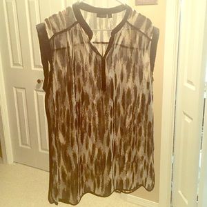a.n.a Long Leopard Sheer Tunic